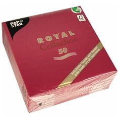 Салфетки бумажные PAPSTAR ROYAL, 33х33 см, 1-слойные, 50 шт, бордовый