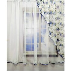 Штора для кухни "Белла 1" голубой Регион текстиль