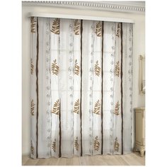 Тюль ш.300* в.270, 100% п/э белый/коричневый Racc Olto