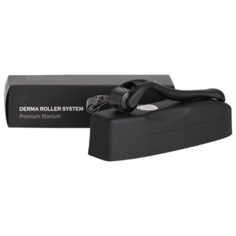 Premium Titanium Black DermaRoller Мезороллер для лица 540 игл длиной 0.3 мм Dermarollersystem