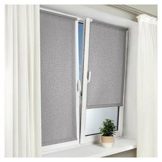 Рулонная штора с направляющими струнами Sola "Сантайм-жаккард Прима Серый", ширина 43 см