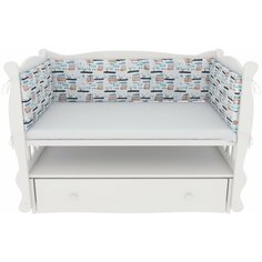 Бортик в кроватку на молнии (4 подушки-бортика) AmaroBaby Трасса (бязь)