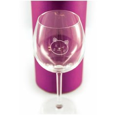 Бокал с гравировкой "Котик" в коробке Groza