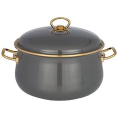 Кастрюля Agness эмалированная с крышкой, серия deluxe, 22x14 см, 5,0л, подходит для индукции(951-138)