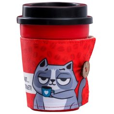 Термокружка Komandor Кофе сам себя не попьёт, 0.34 л красный