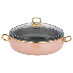 Сотейник эмалированный Agness 26см / 3,5л, антипригарный, индукция, пудрово-розовый (950-274)