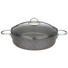 Сотейник Agness со стекл. крышкой и антипригар.мраморным покрытием, серия granite, 26х7,4 см, 3,4 л (952-031)