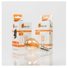 Филаментная светодиодная лампочка, G45 LED, 4W, E14, 2300 K, диммируемая, Magic Light