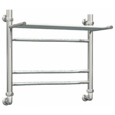 Водяной полотенцесушитель Роснерж Волна L101110 50x40 с полкой групповой