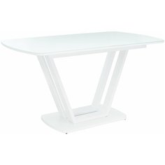 Стол раздвижной Leset Каби металл Белый, стекло Белое