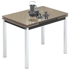 Стол раздвижной Leset Париж 2Р металл Хром, стекло Крем