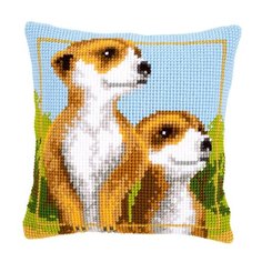 Подушка Сурикаты набор для вышивания Vervaco