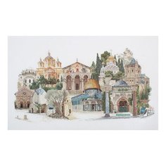 Набор для вышивания Иерусалим, канва лён 36 ct 79 х 50 см THEA GOUVERNEUR 533