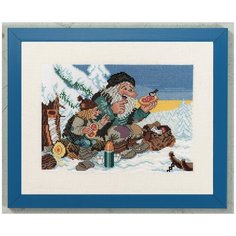Набор для вышивания Зимний пикник, лён 26 ct 28 х 35 см 14-270 EVA Rosenstand