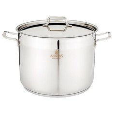 Кастрюля Agness professional 22x18 6,8 л. нерж сталь 18/10 индукционное дно (936-309)