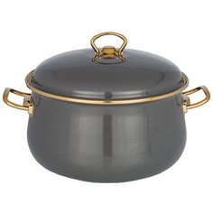 Кастрюля Agness эмалированная с крышкой, серия deluxe, 24x15 см, 6,1л, подходит для индукции(951-139)