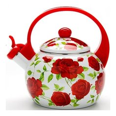 Чайник эмалированный со свистком "Розы", 2,2 литра Mayer Boch