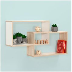 Полка навесная книжная Jazz Дуб сонома/Белый 1076х568х200 Letta