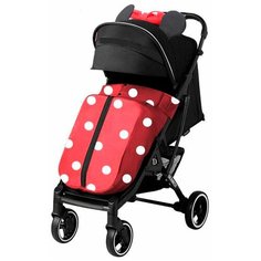 Коляска прогулочная Dearest 819 с накидкой на ножки, черная рама (красная точка)