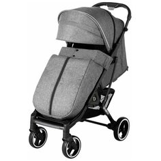 Коляска прогулочная Dearest 819 с накидкой на ножки, черная рама (серый)