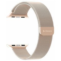 Ремешок Deppa Band Mesh для Apple Watch 38/40 mm, нержавеющая сталь, розовое золото
