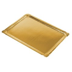 Поднос сервировочный PAPSTAR ДхШ 455х340 мм прямоугольный КАРТОН ЗОЛОТИСТЫЙ 1/5/90