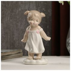 Сувенир керамика "Ангелочек-девочка на облачке в белом платьице" 13х6х6 см 3640550 Сима ленд