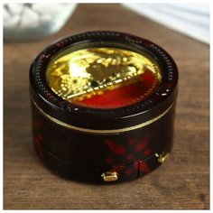 Шкатулка музыкальная "Круглая с ящиками" 5х9,5х9,5 см 212179 Сима ленд