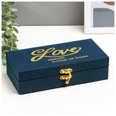 Шкатулка дерево кожзам "Любовь всегда возвращает нас домой" 5х10х20 см 4825541 Сима ленд