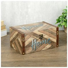 Шкатулка дерево кожзам "Паркет" 12х16х24 см 4060607 Сима ленд