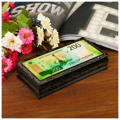 Шкатулка - купюрница «200 рублей», 8,5×17 см, лаковая миниатюра 3675217 Сима ленд