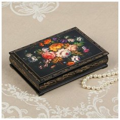 Шкатулка «Жостово», 11×16 см, лаковая миниатюра 2663997 Сима ленд