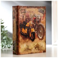 Шкатулка-книга дерево "Мотоциклы" текстиль 19х14х4 см 5184419 Сима ленд