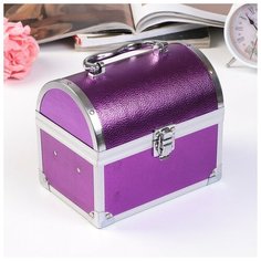 Шкатулка металлокаркас сундучок "Рептилия" фиолет 15,5х18х12,5 см 4563390 Сима ленд