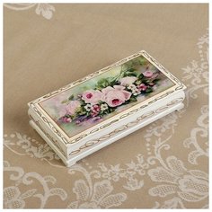 Шкатулка - купюрница «Нежность», белая, 8,5×17 см, лаковая миниатюра 3696409 Сима ленд