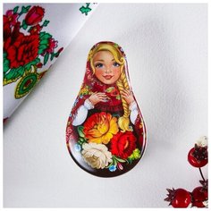 Шкатулка керамическая «Русская краса» (цветы), 5,1 х 8,8 см 4344216 Сима ленд