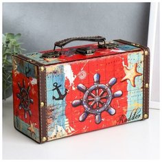 Шкатулка дерево "Штурвал и карта" 10,5х15х24 см 5184429 Сима ленд