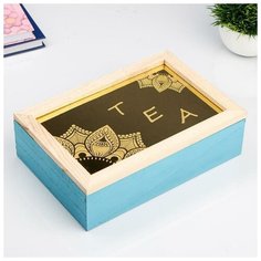 Шкатулка дерево с делениями "Мехенди на зеркале" 7х17х25 см 4768299 Сима ленд