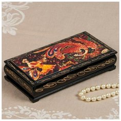 Шкатулка - купюрница «Жар-Птица», 8,5×17 см, лаковая миниатюра 2431082 Сима ленд