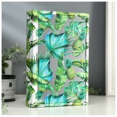 Шкатулка-книга дерево кожзам "Ананасы" зеркало 26х17,5х5 см 4785039 Сима ленд