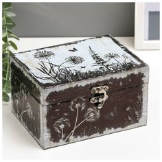 Шкатулка дерево кожзам "Одуванчики" 9х12х16 см 4825543 Сима ленд