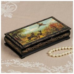 Шкатулка - купюрница «Охота», 8,5×17 см, лаковая миниатюра 2431162 Сима ленд