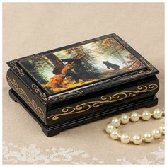 Шкатулка «Мишки», 8×10 см, лаковая миниатюра 2407404 Сима ленд