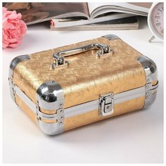 Шкатулка металлокаркас чемодан "Золотые листья " 10х24х16,5 см 4563384 Сима ленд