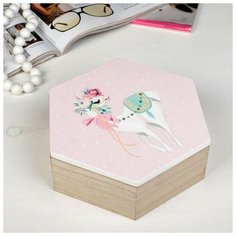 Шкатулка дерево "Лама и мелкий горошек" 7,2х20,7х18,2 см 4466366 Сима ленд