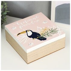 Шкатулка дерево "Тукан на ветке" 7,5х18х18 см 5084732 Сима ленд