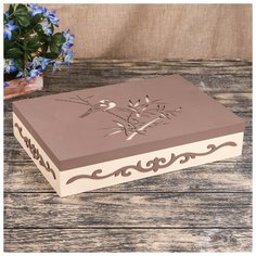 Шкатулка дерево "Птичка в бамбуковой роще" 7х25х36 см 2258902 Сима ленд