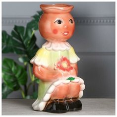 Фигурное кашпо "Мальвина", 39 см 911193 Керамика ручной работы