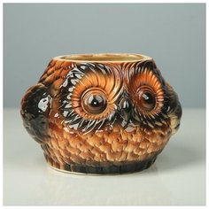 Фигурное кашпо "Совёнок, 1.5 л 3413626 Керамика ручной работы