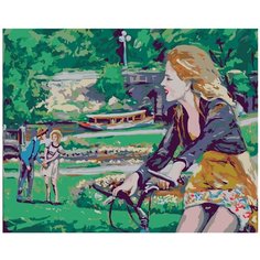 Прогулка на велосипеде Раскраска картина по номерам на холсте